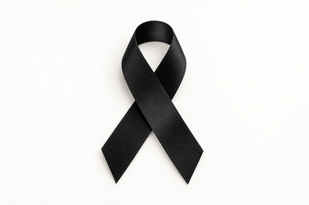 Lazo negro de luto en memoria de las víctimas del accidente ferroviario de Toledo.